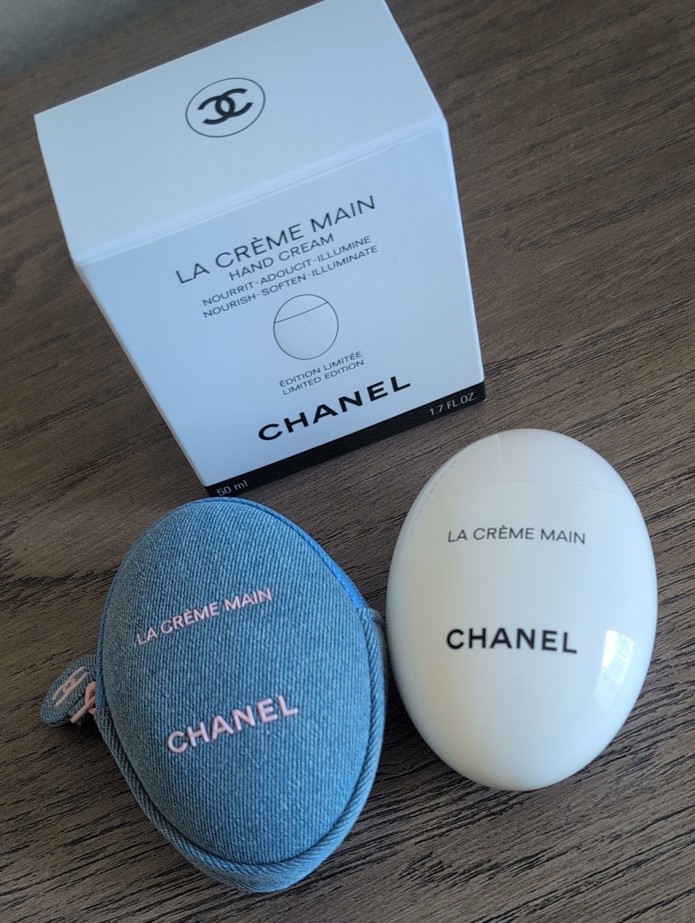 CHANEL La Creme Main Hand Cream Denim Limited Edition Case Set